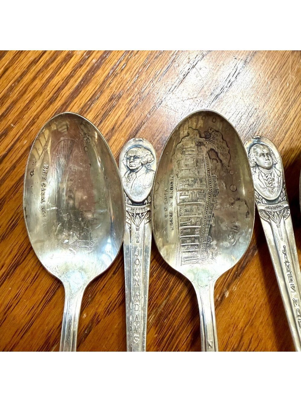Vintage Silver Plate Collectible U.S. Presidents Spoons Set of 6 - Picture 2 of 8